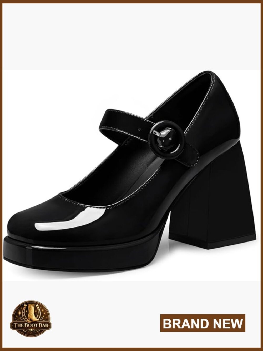 Women Mary Jane Chunky Heel Pumps Formal Dress Shoes Platform 3.75"